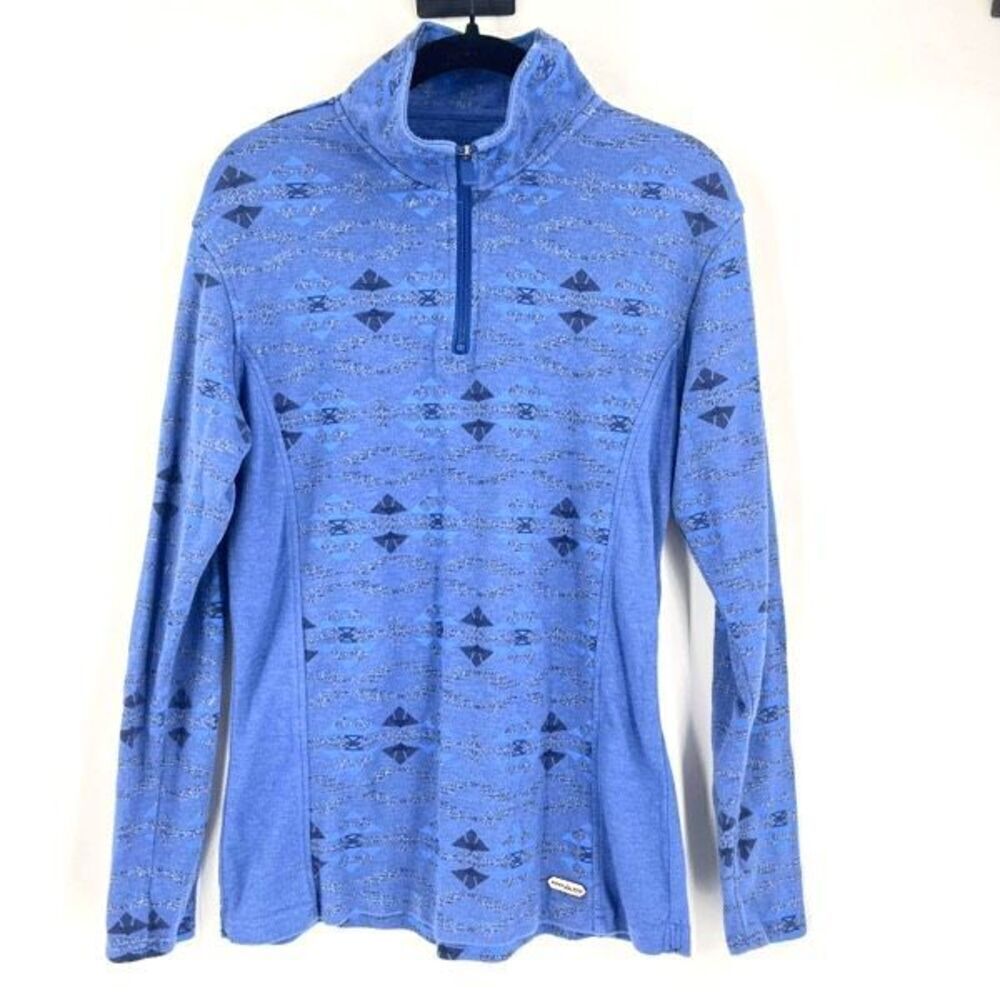 Powder River‎ Women's Aztec Print Panhandle Pullover 1/4 Zip Sweatshirt Medium